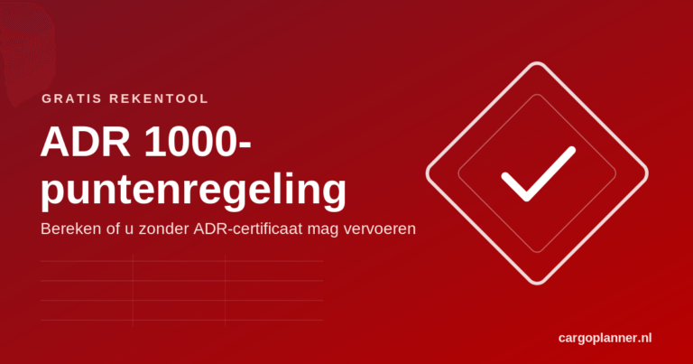 ADR 1000 puntenregeling vrijstelling