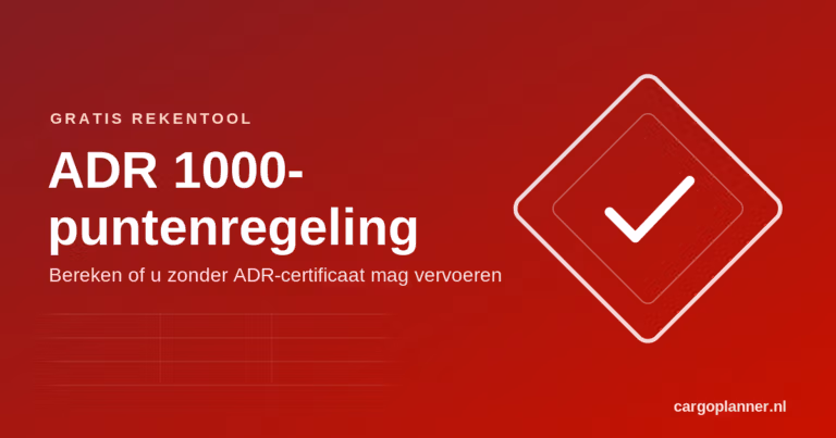 ADR 1000 puntenregeling vrijstelling